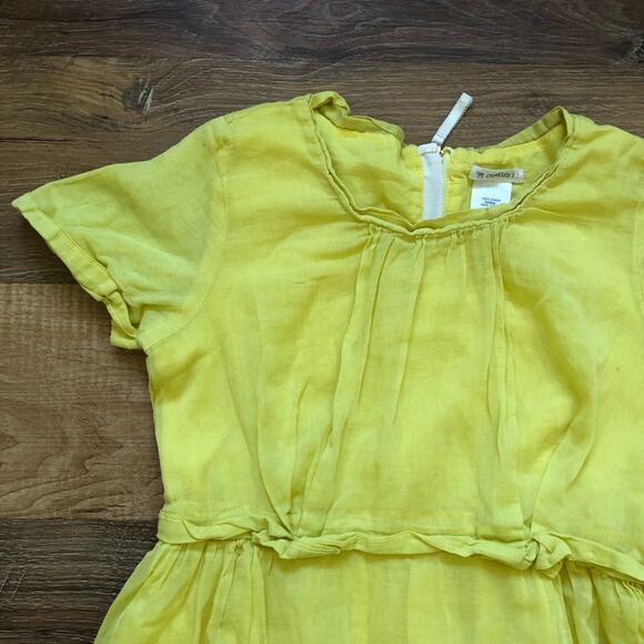 Crewcuts Girls’ Yellow Dress Cotton Pockets Size 7 - Picture 3 of 8